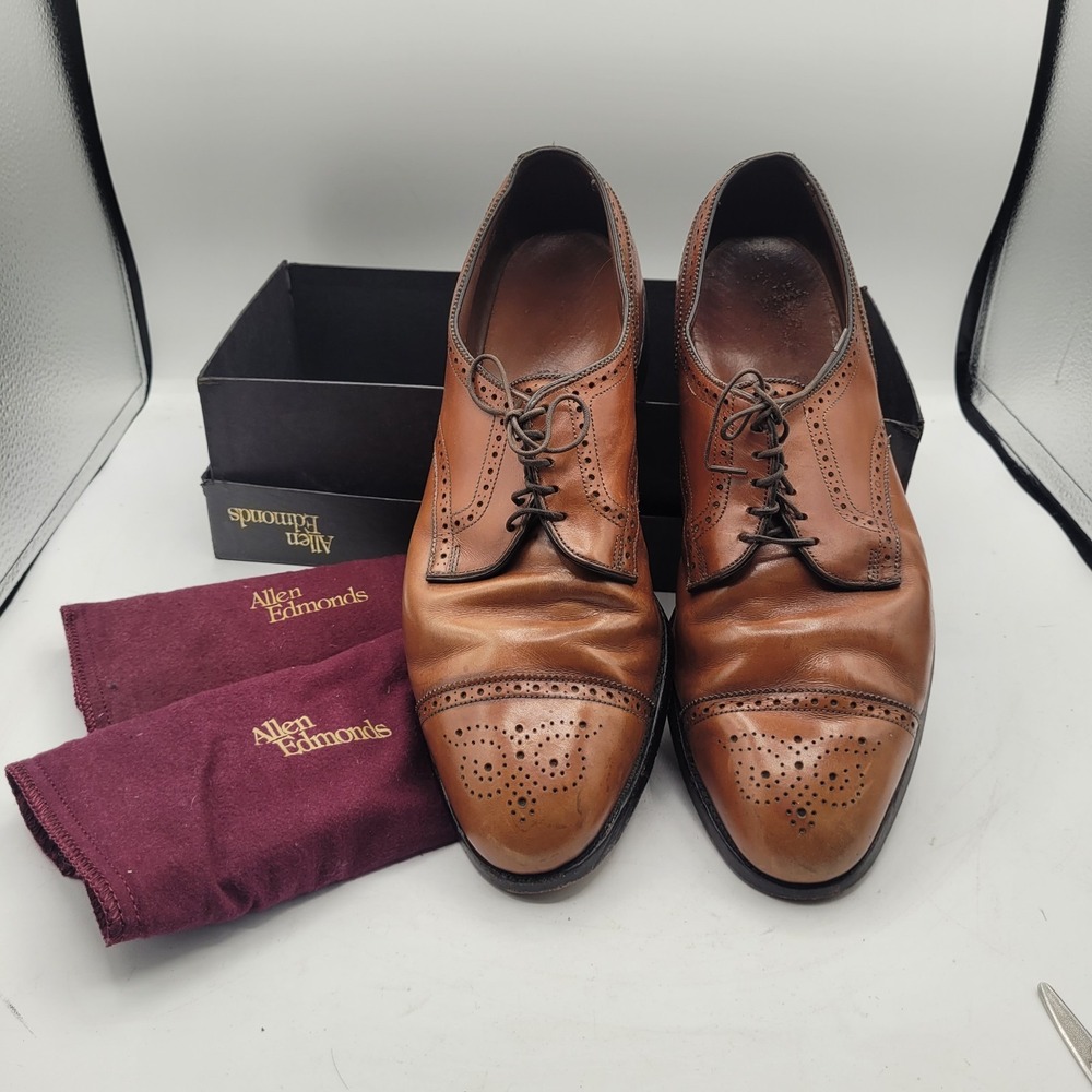 🔥 VTG ALLEN EDMONDS Dress Shoes "SANFORD" Men's Sz‎ US 14 A Walnut Leather...